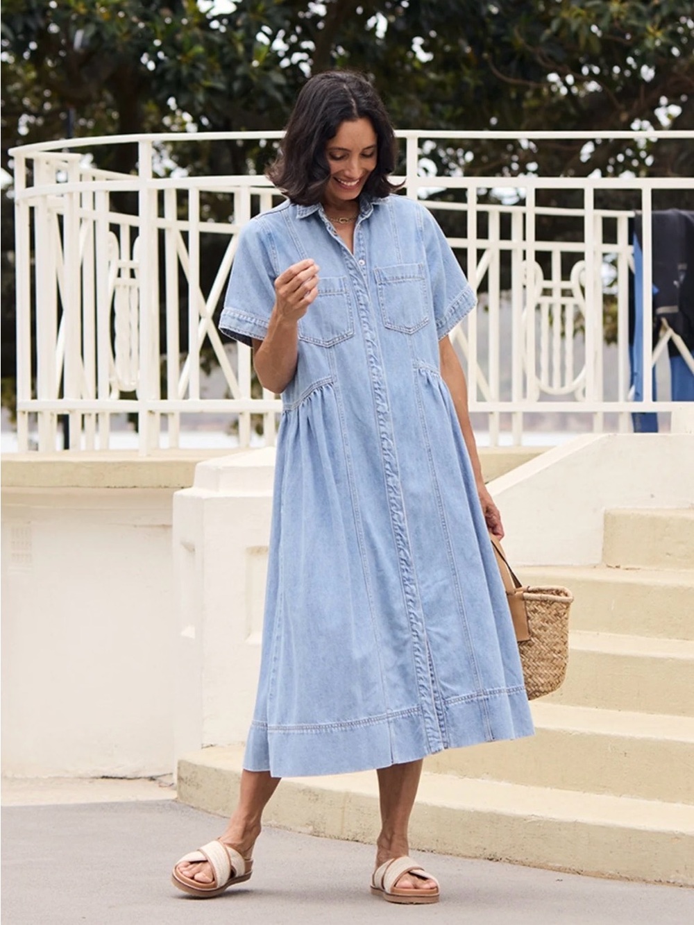 MAYE Montana denim shirt dress M